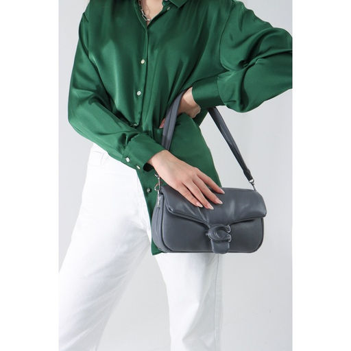 Сумка-мессенджер на клапане, длинный ремень, цвет серый - Simaland фото 4