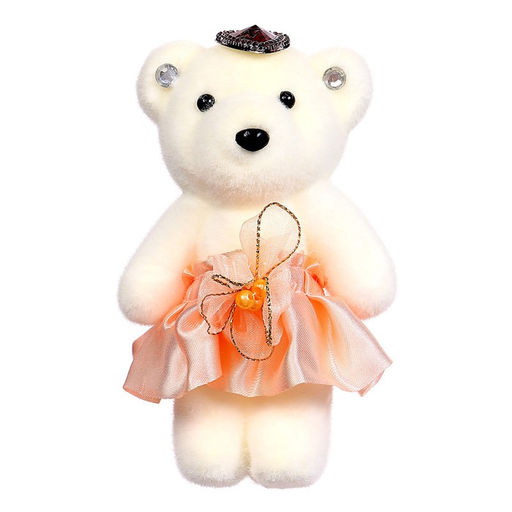 Цена за 12 шт. Игрушка из пенопласта «Мишка в юбочке», на ушках камушки, МИКС