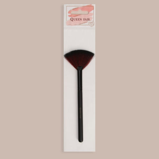 Кисть для макияжа, веерная, 16,5 (+/- 1) см, цвет чёрный - Queen fair фото 6