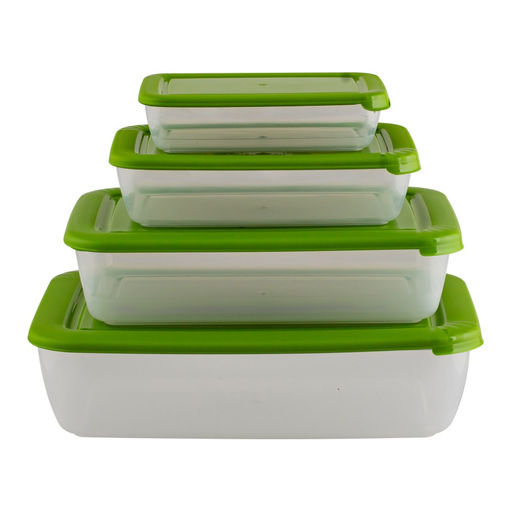 Комплект контейнеров для СВЧ "Лайт" 4шт (0,45+0,9+1,9+3)л прямоуг. арт.С556 ВЫВОД