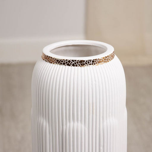 Ваза напольная «Кэйлеб», вертикаль, h=60 см, керамика, белая