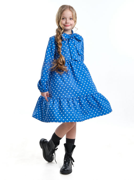 Платье подростковое в горох UD 7014 св.голубой горох - Mini maxi фото 23