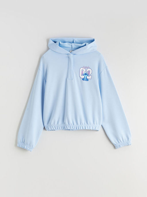 Kap??onlu Stitch Bask?l? K?z ?ocuk E?ofman Tak?m