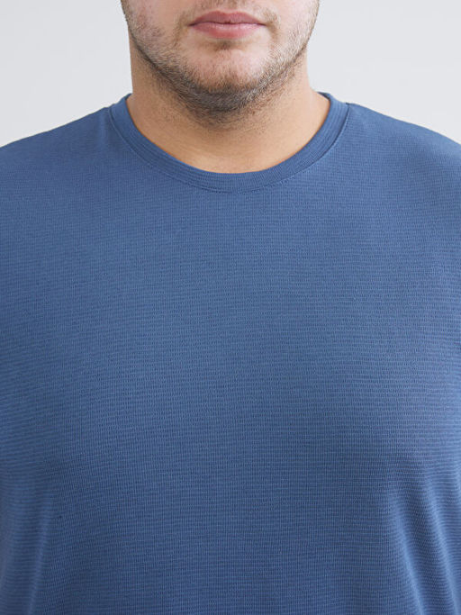 B?y?k Beden Bisiklet Yaka Penye Erkek Ti??rt