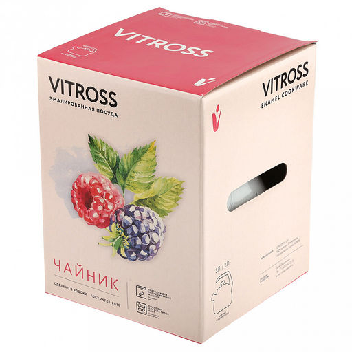 Limon New Чайник эмалированный 3л, д12,5см, h16см, со свистком, сферическая форма, стеклянная крышка, белый (Россия) - Домашняя мода фото 6