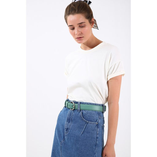 Ремень женский, ширина 3,5 см, винт, пряжка металл, цвет зелёный - Simaland фото 3