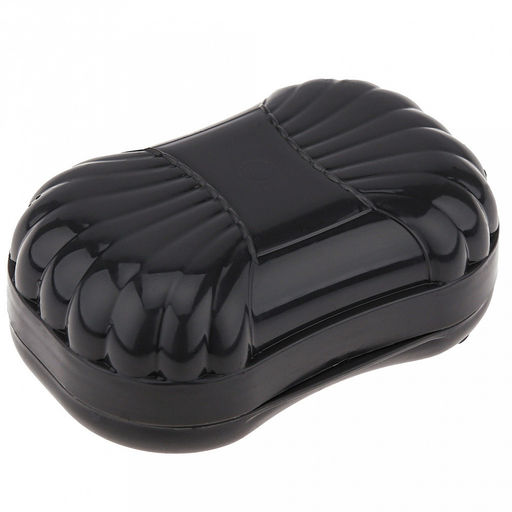 Мыльница дорожная пластмассовая "Фигурная" 11,5х7,5х6см, графитовый (Россия)