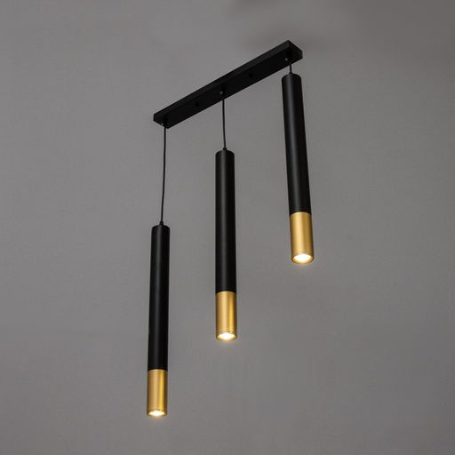 Светильник BayerLux подвесной «Герона» 3хLED 9 Вт 4000К черный золото 50×5×50-200 см