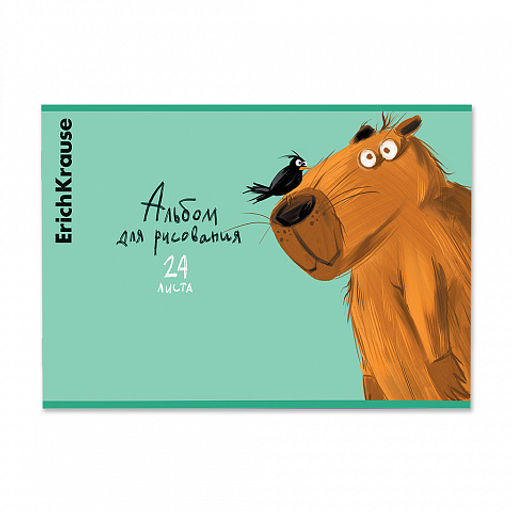 Цена за 5 шт. Альбом для рисования на скобе ErichKrause Happy Capy, А4, 24 листа_MIX-PACK  фото 5
