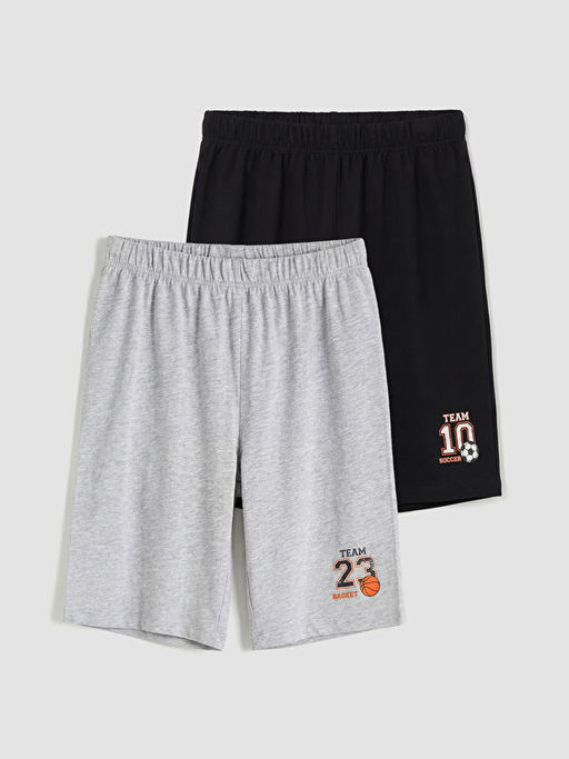 Bask?l? Erkek ?ocuk Pijama ?ort 2li