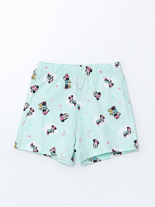 Minnie Mouse Bask?l? ?ortlu K?z ?ocuk Pijama Tak?m