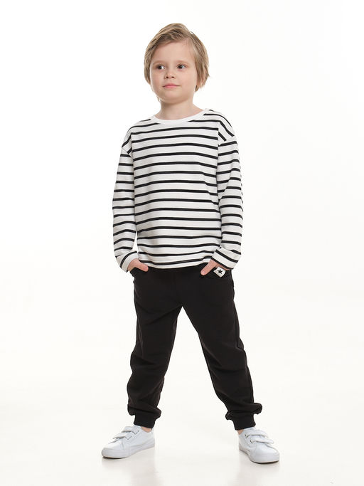 Брюки для мальчика на резинке черные 22-0511 черный - Mini maxi фото 3