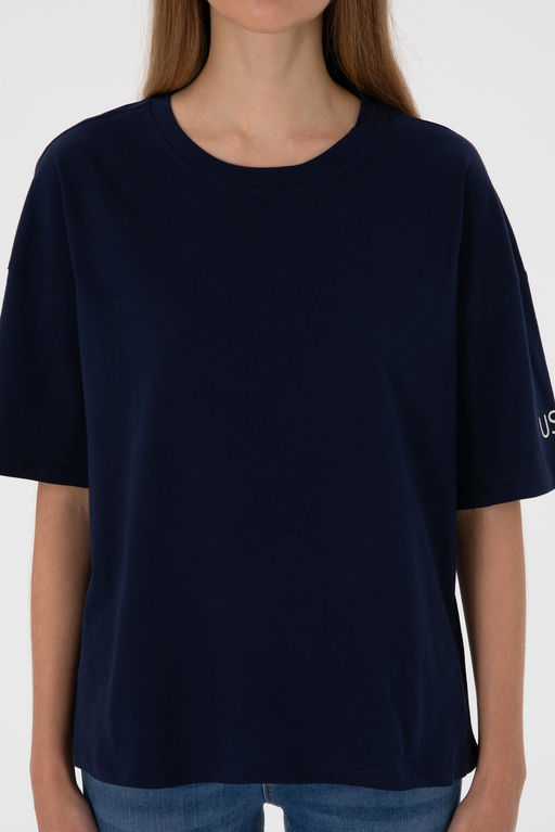 Kad_n Lacivert Oversize Bisiklet Yaka Ti__rt Sepette S_rpriz _ndirim - U.s. polo assn фото 7