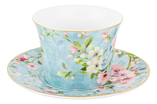 Чайн. пара 2 пр. 270 мл 12,5*9,5*7 см Яблоневый цвет на голубом NEW BONE CHINA - Elan gallery фото 5