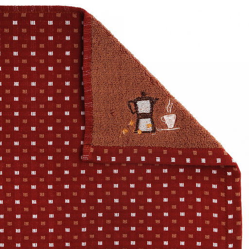 Полотенце кухонное "Кофе" 34х78см, лен+махра, 100% хлопок, цвета микс, Bolangde (Китай)