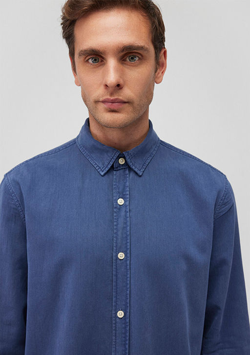 Lacivert Tencel TM Lyocell Gomlek - Mavi фото 5