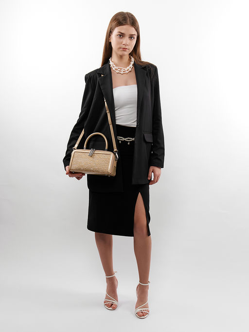 LACCOMA сумка F2069-2-золотистый натуральная кожа  фото 9