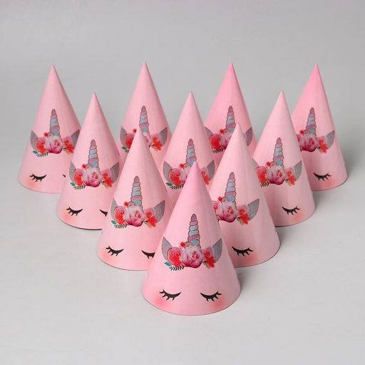 Цена за 10 шт. Колпак праздничный бумажный Единорог. Мордочка, 16 см - Страна карнавалия фото 4