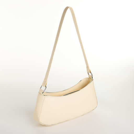 Сумка женская багет на молнии, цвет молочный - Simaland фото 2