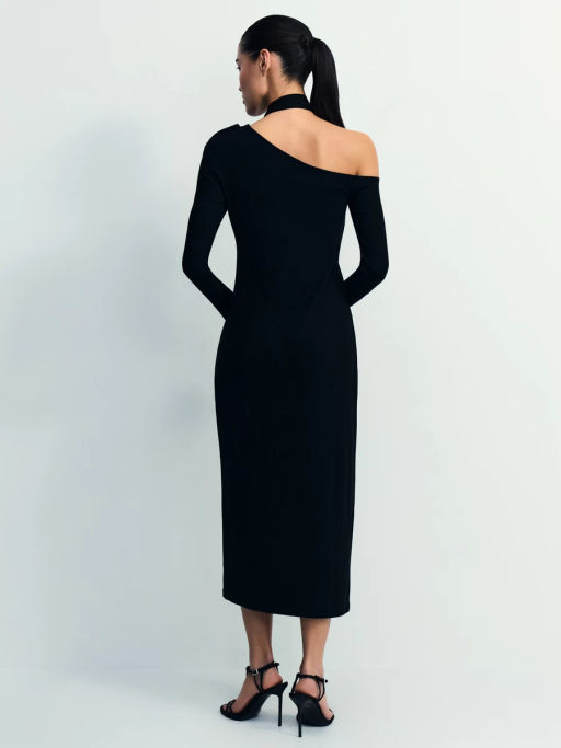 Платье миди из визкозы с шарфом / Zarina  фото 4