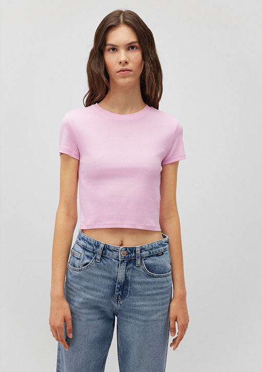 Lila Basic Tisort - Mavi фото 3