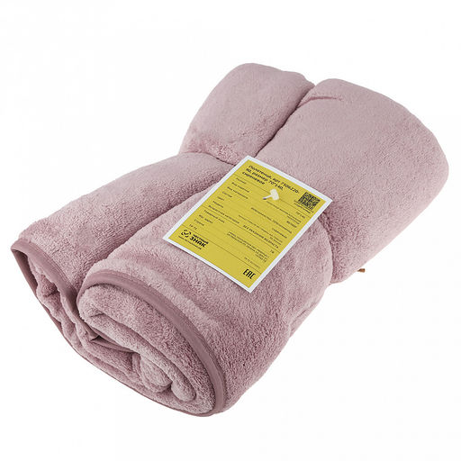 Полотенце из микрофибры "Счастливчик" 70х140см, полиэстер 100%, с вышивкой "Be happy", сиреневый (Китай)