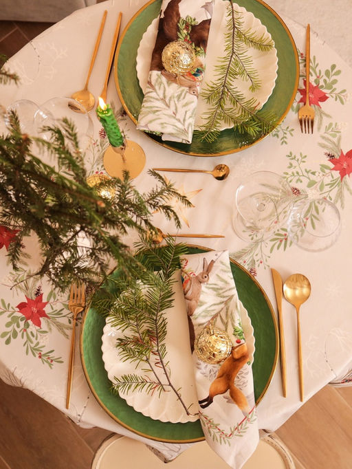 Набор салфеток сервировочных «Этель. Новогоднее чудо», 40×40 см - 4 шт., серые