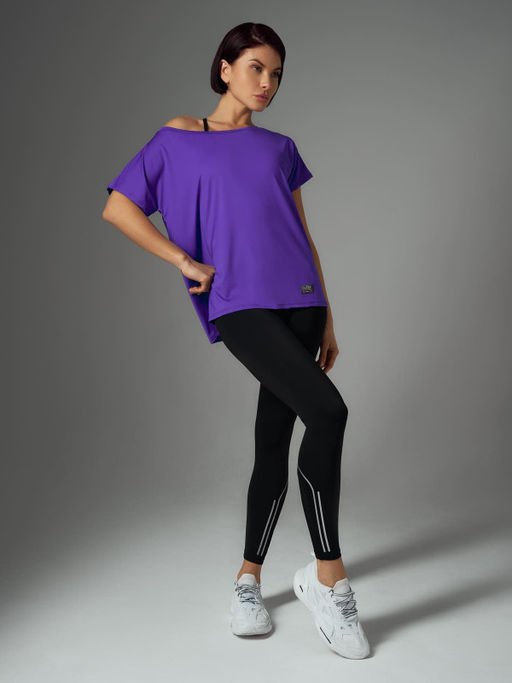 Футболка свободного силуэта удлиненная на одно плечо - NEVERLATE фото 5