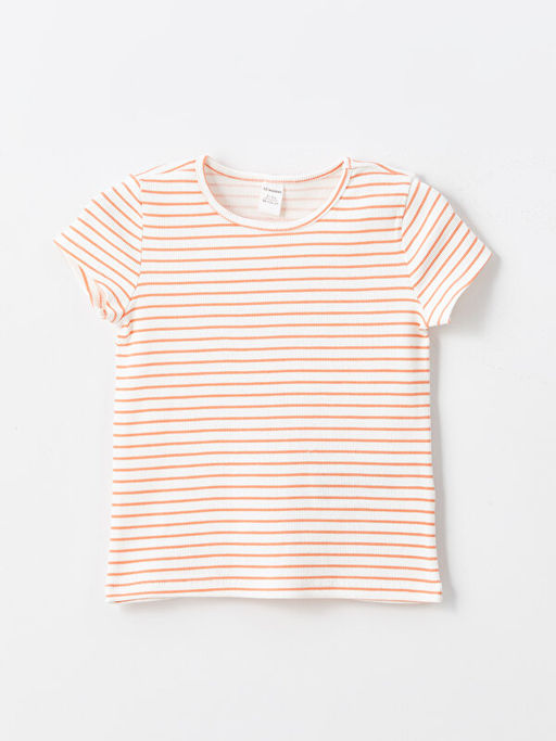 Bisiklet Yaka ?izgili K?z Bebek Ti??rt 3l? - Waikiki фото 2