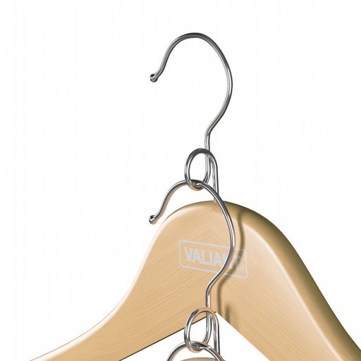 VAL 16614S5 Вешалка дерев., 44.5*23*1.2 см, набор 5 шт., c перекл., крючком д/экон. места, натур., шт - Valiant фото 2