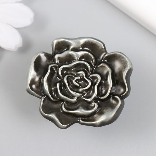 Ручка для шкатулки металл «Пион», состаренное серебро, 3.9×4.4×2.5 см