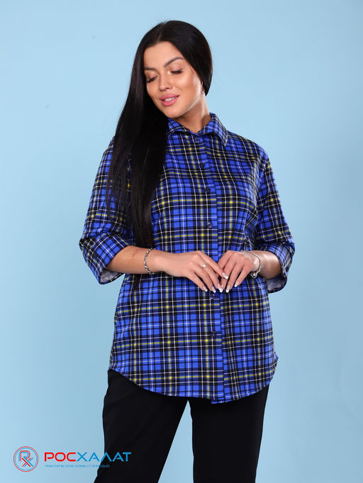 Женская трикотажная рубашка т.синий КР-02 (3)