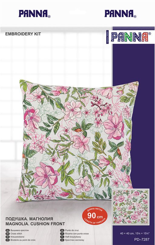 Набор для вышивания PANNA PD-7287 Подушка. Магнолия 40 х 40 см