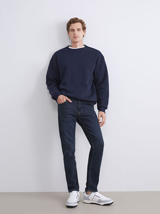 Bisiklet Yaka Erkek Sweatshirt