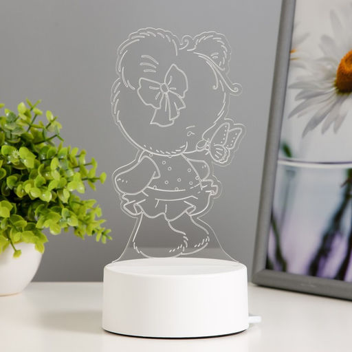 Светильник 3D RISALUX «Медвежонок», LED-ночник, RGB, от сети, 9.7×9.5×18 см