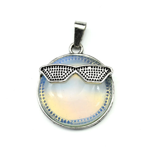 Подвеска Смайл 27мм с лунным камнем