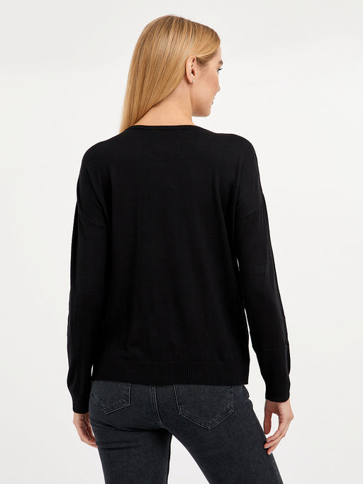 джемпер женский черный со стразами - Glenfield фото 7