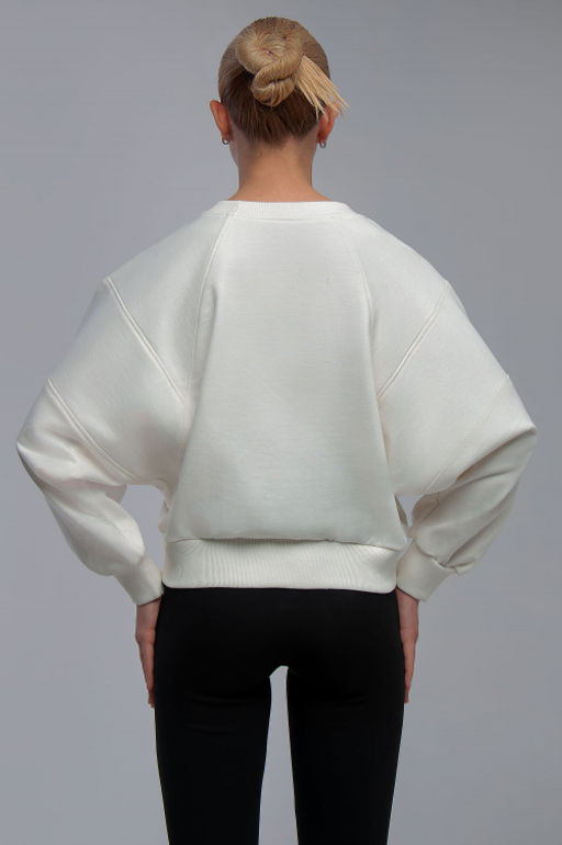 Арт. 15110/3 Свитшот женский укороченный one size (42-50) Цвет:молочный - Калинка фото 5