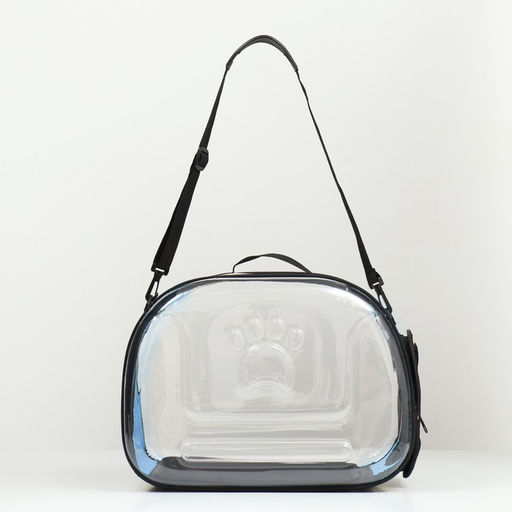 Переноска для животных прозрачная, 42*32*28 см, голубая - Пижон фото 5