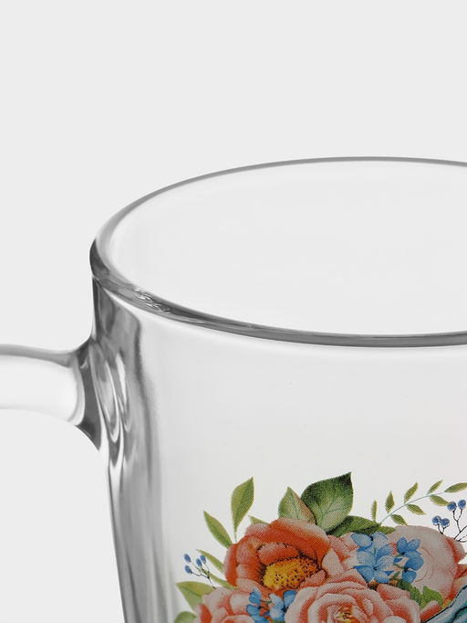 Цена за 20 шт. Кружка Капучино. Романтика, 300 мл, стекло, рисунок МИКС