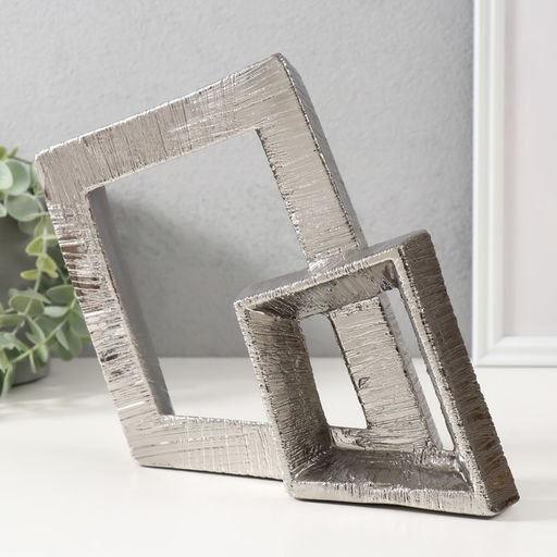 Фигурка керамика «Абстракция. Два квадрата», серебро, 25.5×5.5×20.5 см