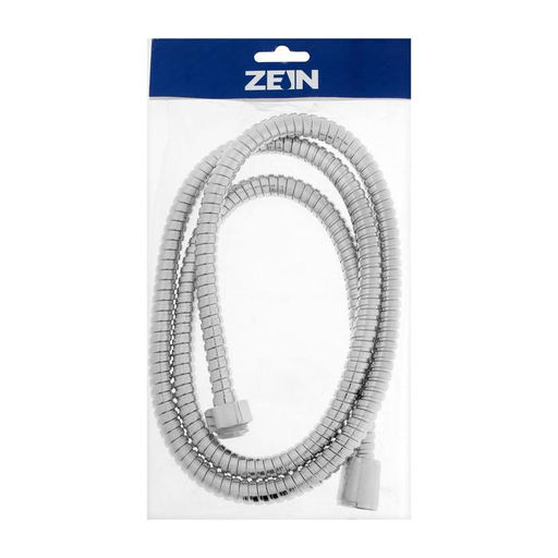 Душевой шланг ZEIN Z17PS, 150 см, гайки металл 1/2", запрессовочная втулка латунь, хром, Имп/Имп