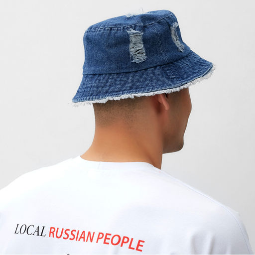 Панама унисекс MINAKU джинсовая, синяя, размер 56-58