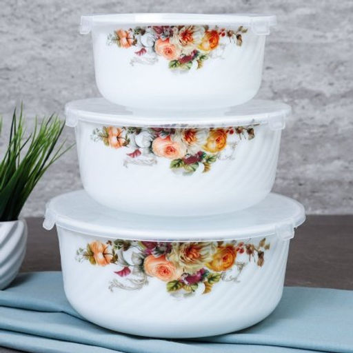 Салатник с крышкой 3 предмета А / HDW3B-XN (7064) /уп 12/ Букет пионов - Галеонтрейд фото 2