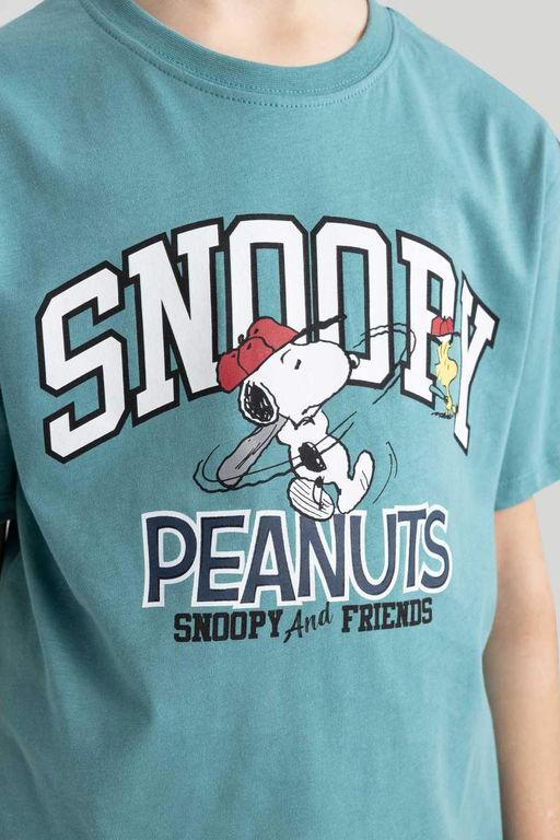 Футболка Snoopy с круглым вырезом и короткими рукавами для мальчиков - Defacto фото 8