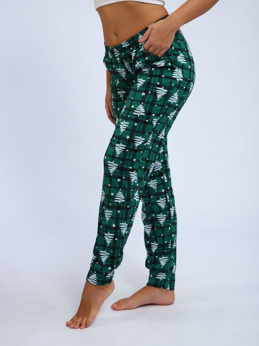 Брюки женские, модель 162, трикотаж (42 размер, Ёлочка, зеленый)