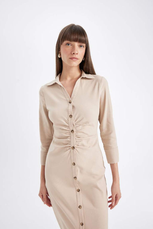 Бенгалинское платье миди с короткими рукавами - Defacto фото 7