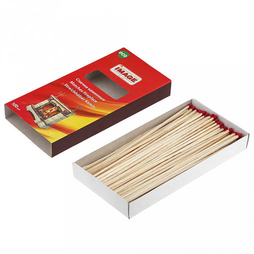 Спички каминные 100шт, 22х11х2,7см, длина спички 21см, удлиненные, Image (Россия) - Домашняя мода фото 3