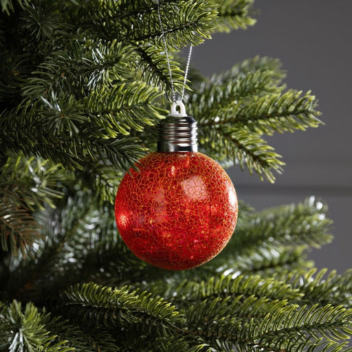 Ёлочный шар Рассвет, d=8 см, 1 LED, от батареек LR44x3, свечение тёплое белое - Luazon lighting фото 2