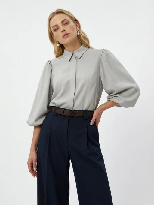 Блузка из костюмной ткани OD-1035-1 св. серый